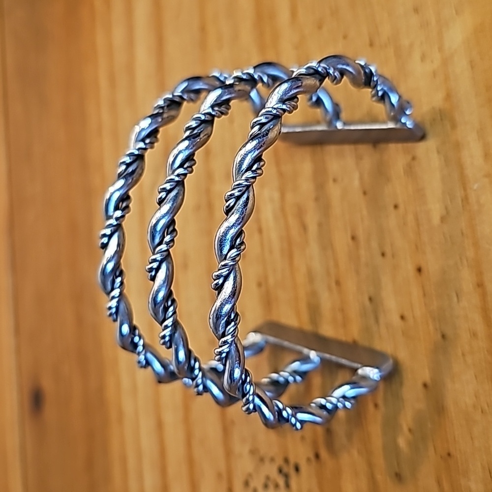 Silver Twist Multi Strand Cuff